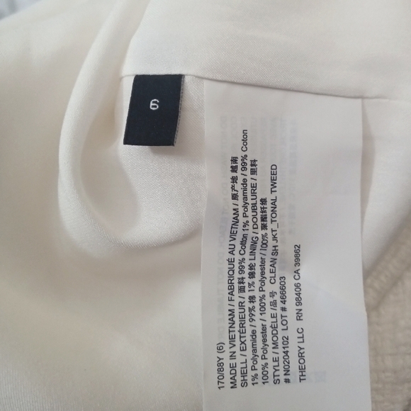 🆕⭐Tweed THEORY white tweed blazer - Picture 11 of 13